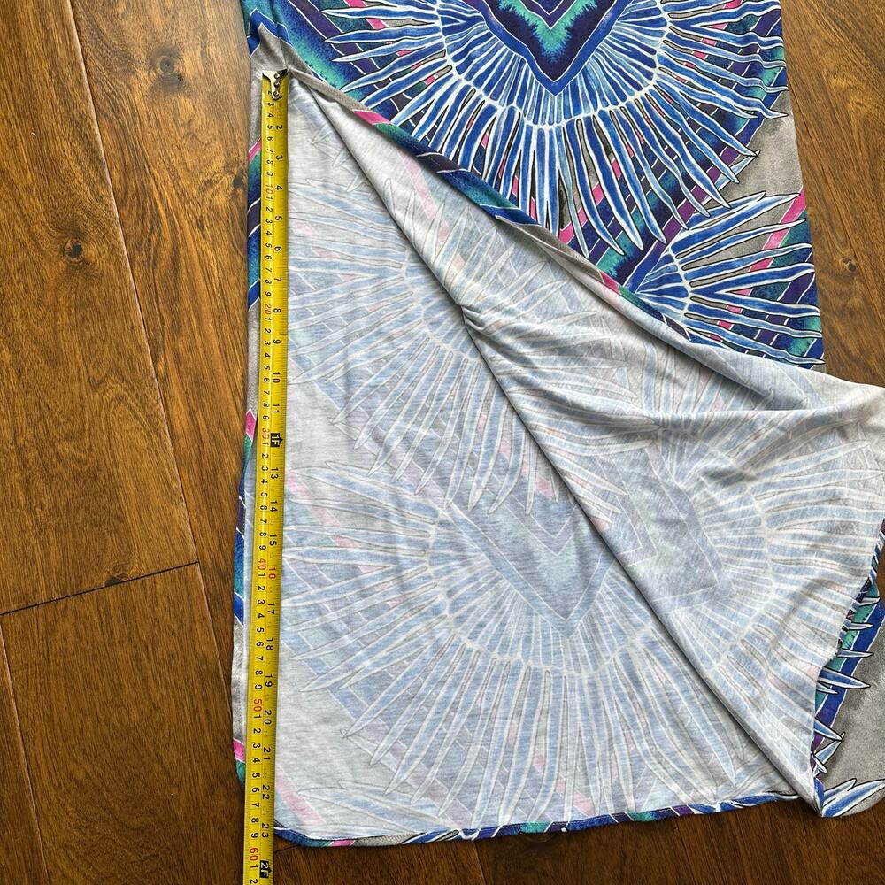 ❌SOLD❌ Mara Hoffman Swim Rising Palm blue print maxi column body con dress med - Picture 16 of 16
